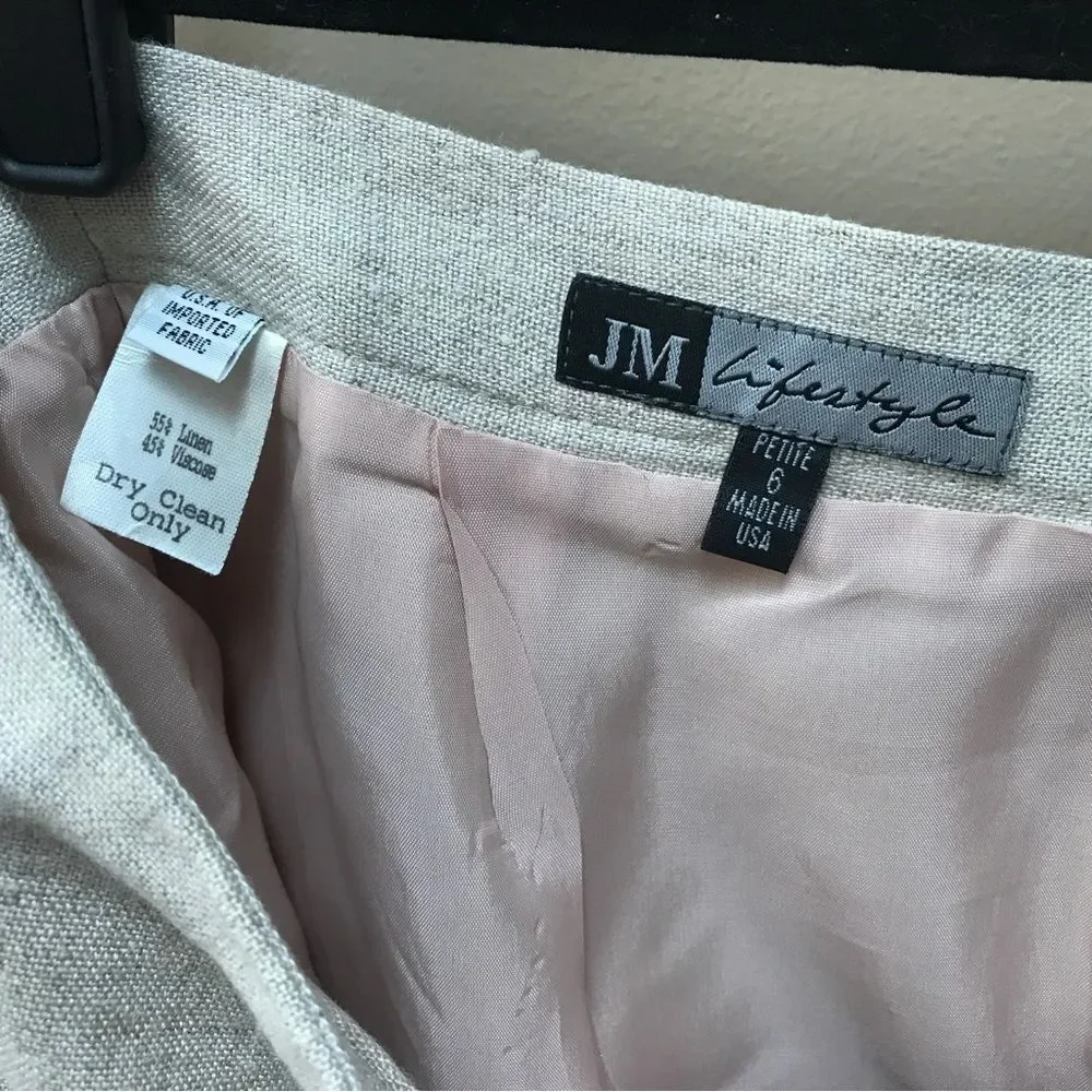 4 for $20 Warm Cream High Waisted Linen Pencil Skirt